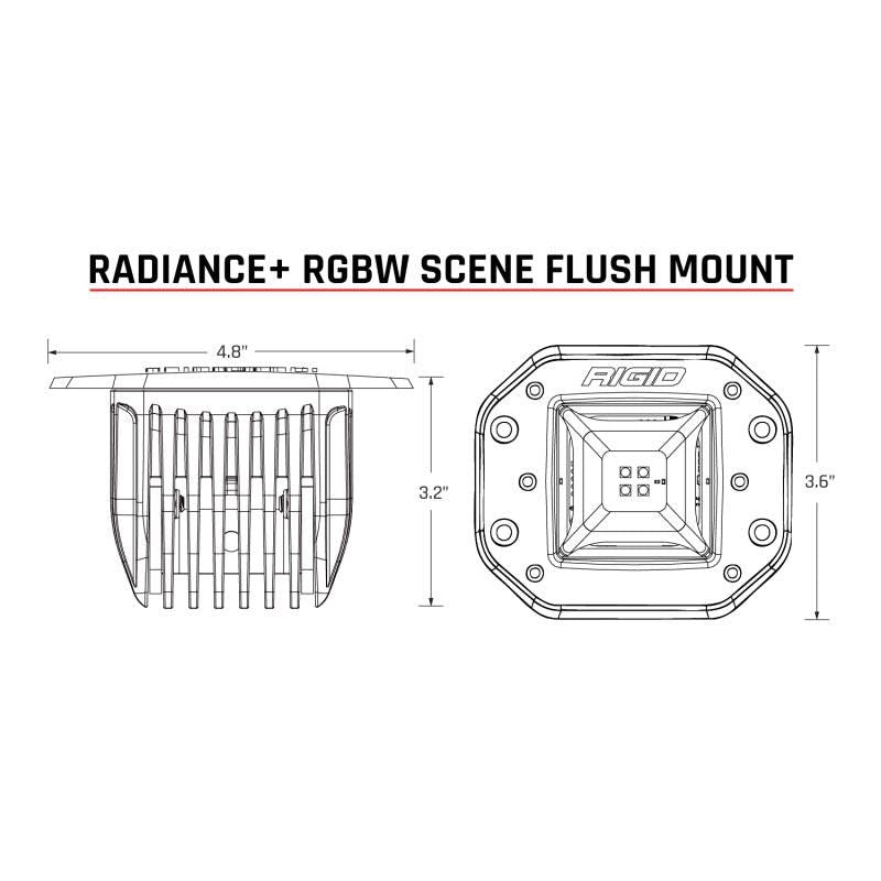 Rigid Industries Radiance+ Scene RGBW Flush Mount - Pair - SMINKpower Performance Parts RIG682153 Rigid Industries