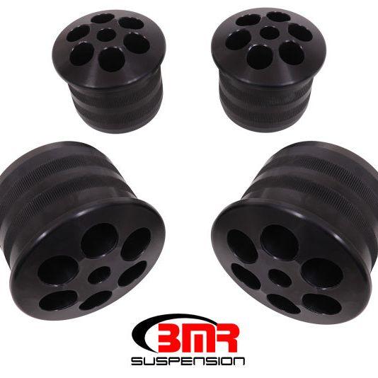 BMR 08-18 Dodge Challenger Aluminum Rear Cradle Bushings Kit - Black Anodized-Bushing Kits-BMR Suspension-BMRSCB112-SMINKpower Performance Parts