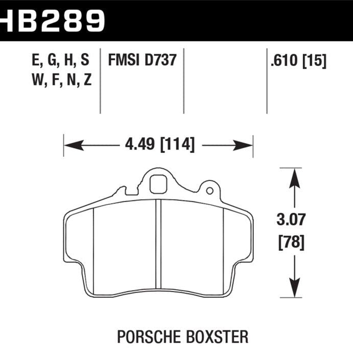Hawk 97-08 Porsche Boxster HPS 5.0 Front Brake Pads - SMINKpower Performance Parts HAWKHB289B.610 Hawk Performance