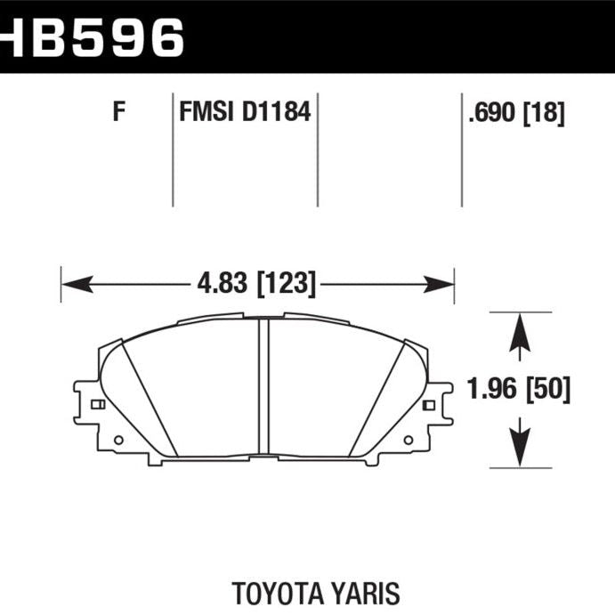 Hawk 07-16 Toyota Yaris HPS 5.0 Front Brake Pads - SMINKpower Performance Parts HAWKHB596B.690 Hawk Performance