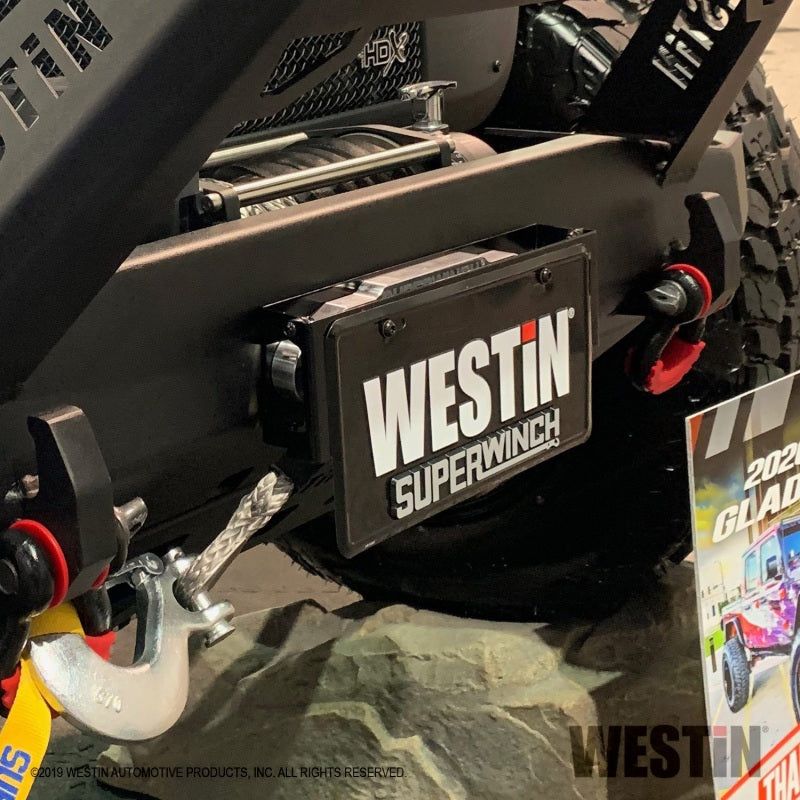 Westin Winch Mount License Plate Re-locator - Black - SMINKpower Performance Parts WES46-20065 Westin