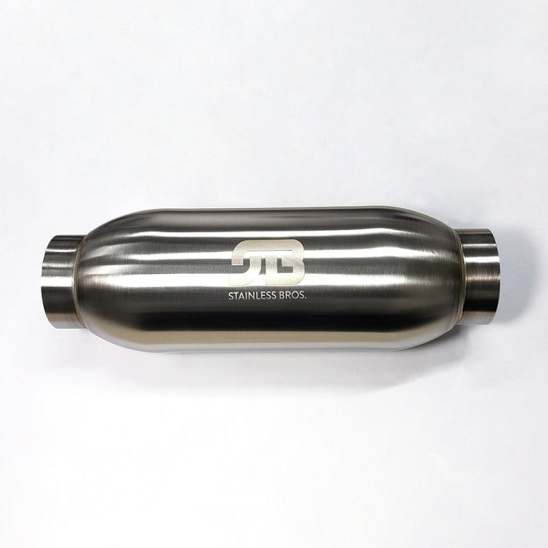 Stainless Bros 4in Body x 18in Length 3in Inlet/Outlet Bullet Resonator - SMINKpower Performance Parts STB615-07646-0111 Stainless Bros