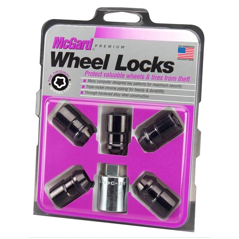 McGard Wheel Lock Nut Set - 5pk. (Cone Seat) M12X1.5 / 3/4 Hex / 1.46in. Length - Black - SMINKpower Performance Parts MCG24526 McGard