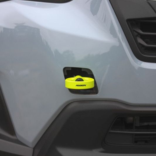 Perrin 2022 Subaru WRX / 18-21 Crosstrek / 14-21 Forester Tow Hook Kit (Front) - Neon Yellow-Tow Hooks-Perrin Performance-PERPSP-BDY-237NY-SMINKpower Performance Parts