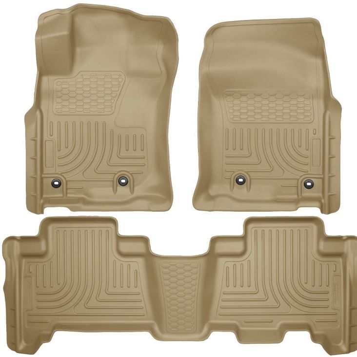 Husky Liners 2013 Toyota 4Runner WeatherBeater Tan Front & 2nd Seat Floor Liners-Floor Mats - Rubber-Husky Liners-HSL99573-SMINKpower Performance Parts