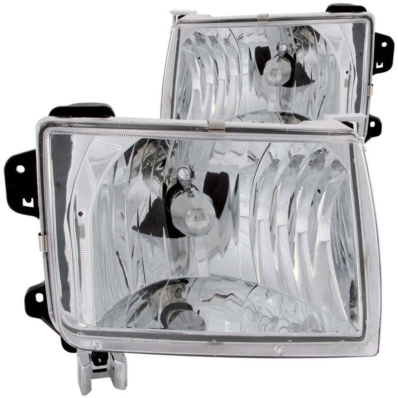 ANZO 1998-2000 Nissan Frontier Crystal Headlights Chrome-Headlights-ANZO-ANZ111049-SMINKpower Performance Parts