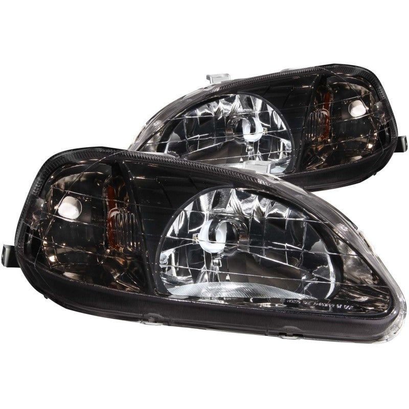 ANZO 1999-2000 Honda Civic Crystal Headlights Gun-Metal Gray-Headlights-ANZO-ANZ121234-SMINKpower Performance Parts