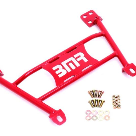 BMR 05-14 S197 Mustang Radiator Support Chassis Brace - Red-Radiator Stays-BMR Suspension-BMRCB004R-SMINKpower Performance Parts