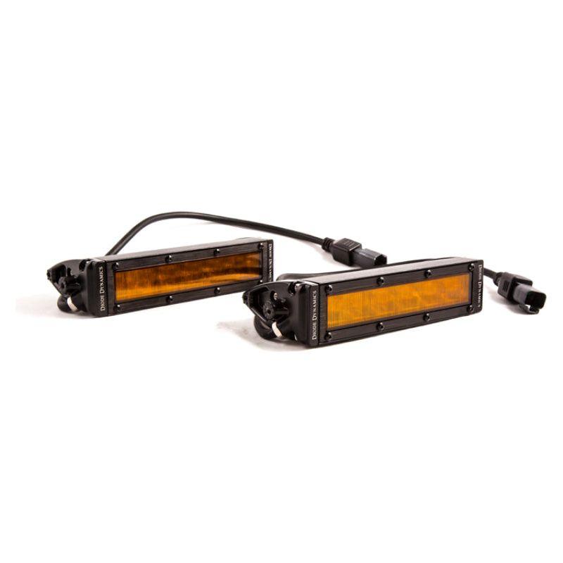 Diode Dynamics 6 In LED Light Bar Single Row Straight SS6 - Amber Wide Light Bar (Pair) - SMINKpower Performance Parts DIODD5044P Diode Dynamics