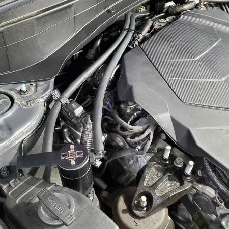 J&amp;L 20-24 Hyundai Palisade / Kia Telluride 3.8L Oil Separator 3.0 Passenger Side - Black Anodize - SMINKpower Performance Parts JLT3114P-B J&L