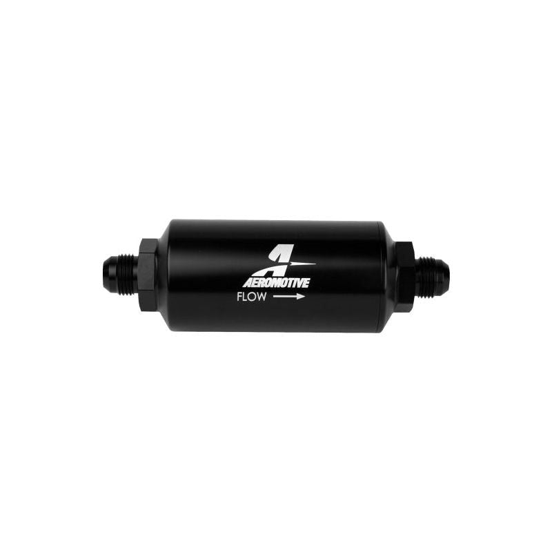 Aeromotive In-Line Filter - AN-08 size Male - 10 Micron Microglass Element - Bright-Dip Black-Fuel Filters-Aeromotive-AER12375-SMINKpower Performance Parts