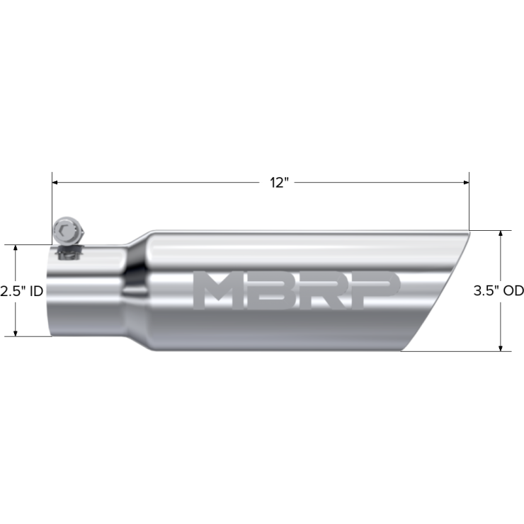 MBRP Universal Tip 3in O.D. Dual Wall Angled 2 inlet 12 length-Steel Tubing-MBRP-MBRPT5106-SMINKpower Performance Parts