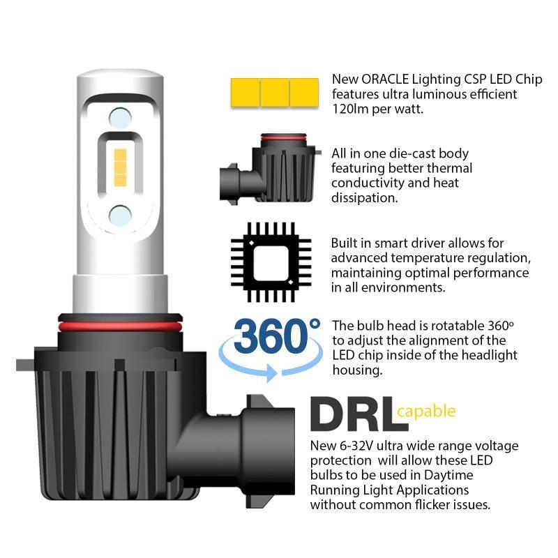 Oracle 9012 - VSeries LED Headlight Bulb Conversion Kit - 6000K - SMINKpower Performance Parts ORLV5242-001 ORACLE Lighting