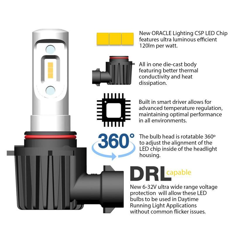 Oracle 9006 - VSeries LED Headlight Bulb Conversion Kit - 6000K - SMINKpower Performance Parts ORLV5240-001 ORACLE Lighting