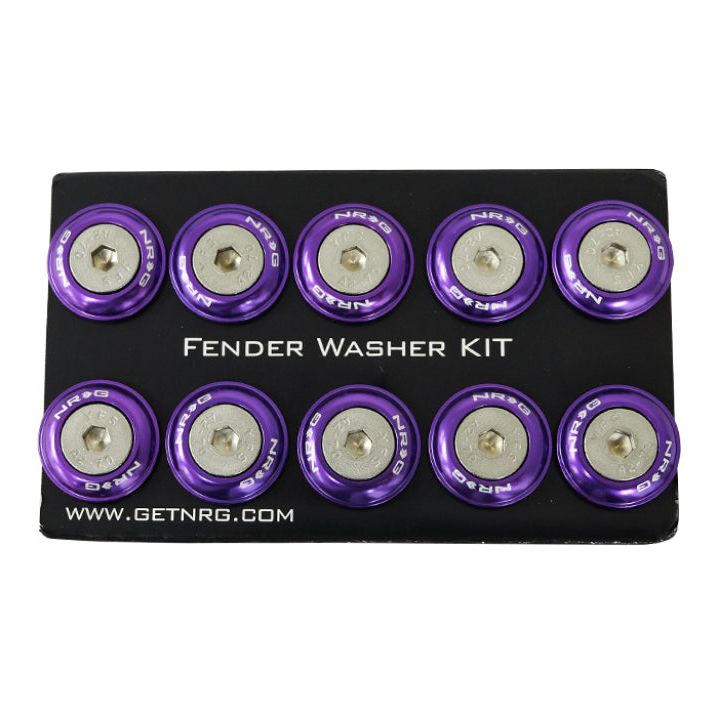 NRG Fender Washer Kit w/Rivets For Plastic (Purple) - Set of 10-Hardware Kits - Other-NRG-NRGFW-100PP-SMINKpower Performance Parts