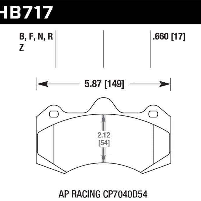 Hawk AP Racing CP7040D54 HPS 5.0 Brake Pads - SMINKpower Performance Parts HAWKHB717B.660 Hawk Performance
