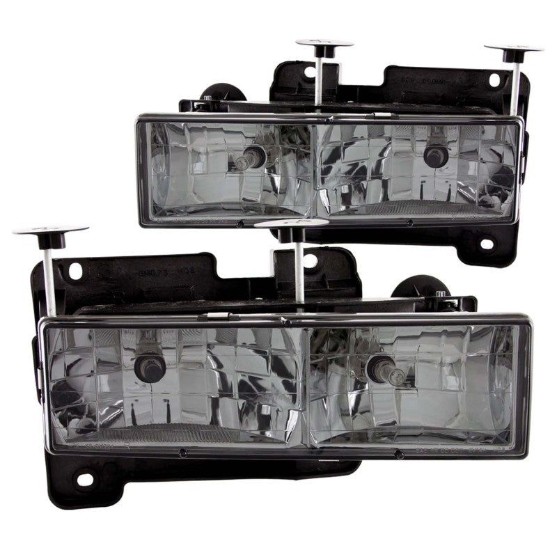 ANZO 1988-1998 Chevrolet C1500 Crystal Headlights w/ Smoke Lens-Headlights-ANZO-ANZ111061-SMINKpower Performance Parts