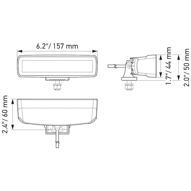 Hella Universal Black Magic 6 L.E.D. Mini Light Bar - Spot Beam - SMINKpower Performance Parts HELLA358176211 Hella