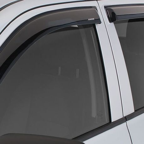 Stampede 2014-2018 Chevy Silverado 1500 Crew Cab Pickup Tape-Onz Sidewind Deflector 4pc - Smoke-Wind Deflectors-Stampede-STA60102-2-SMINKpower Performance Parts