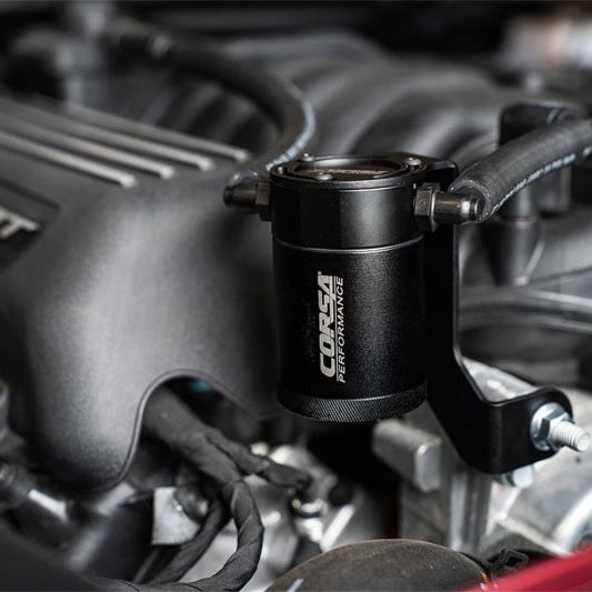 Corsa Performance Aluminum Oil Catch Can w/ Bracket - HEMI 6.4L - SMINKpower Performance Parts CORCC0013 CORSA Performance