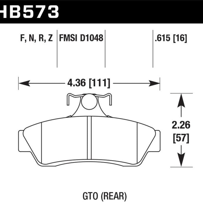 Hawk 04-06 Pontaic GTO HPS 5.0 Rear Brake Pads - SMINKpower Performance Parts HAWKHB573B.615 Hawk Performance