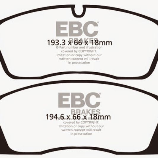 EBC 11+ Dodge Durango 3.6 Yellowstuff Front Brake Pads-Brake Pads - Performance-EBC-EBCDP41871R-SMINKpower Performance Parts