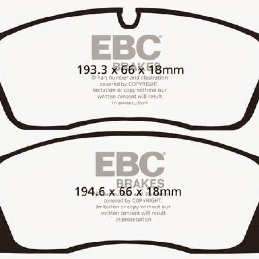 EBC 11+ Dodge Durango 3.6 Extra Duty Front Brake Pads-Brake Pads - Performance-EBC-EBCED91871-SMINKpower Performance Parts