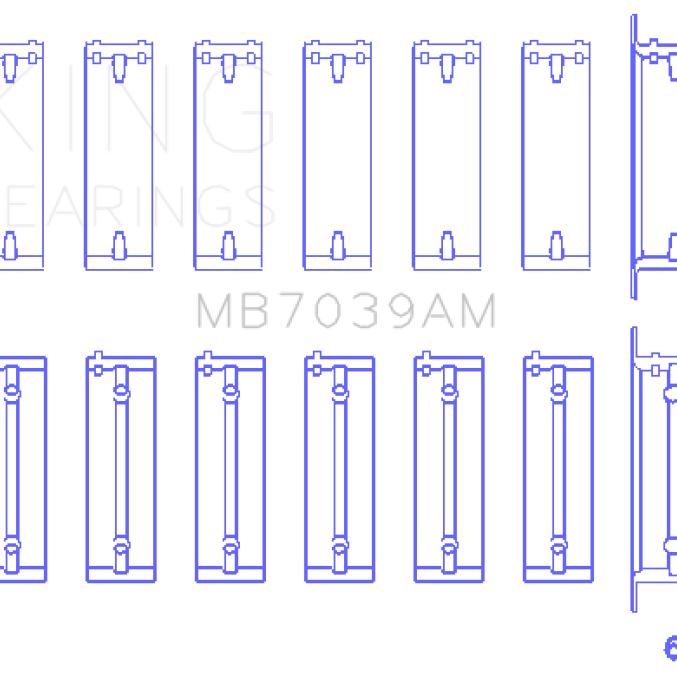 King BMW M51/M57 (Size STD) Main Bearing Set-Bearings-King Engine Bearings-KINGMB7039AM-SMINKpower Performance Parts