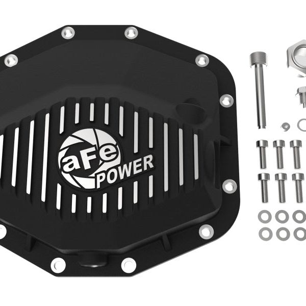 aFe POWER 21-22 Ram 1500 TRX Hemi V8 6.2L (sc) PRO Series Rear Differential Cover Black w/ Machined - SMINKpower Performance Parts AFE46-71280B aFe