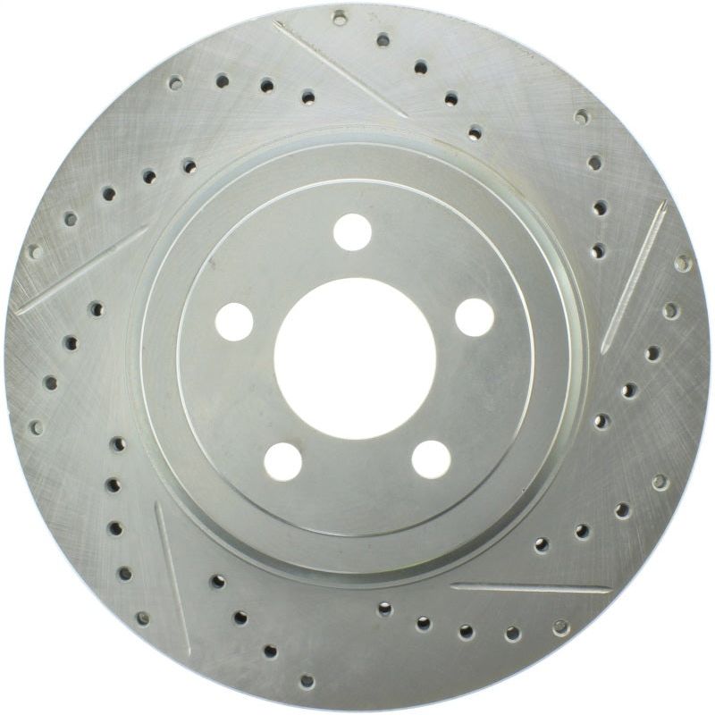 StopTech Select Sport 10-14 Dodge Challenger Drilled and Slotted Front Left Brake Rotor-Brake Rotors - Slot & Drilled-Stoptech-STO227.63061L-SMINKpower Performance Parts