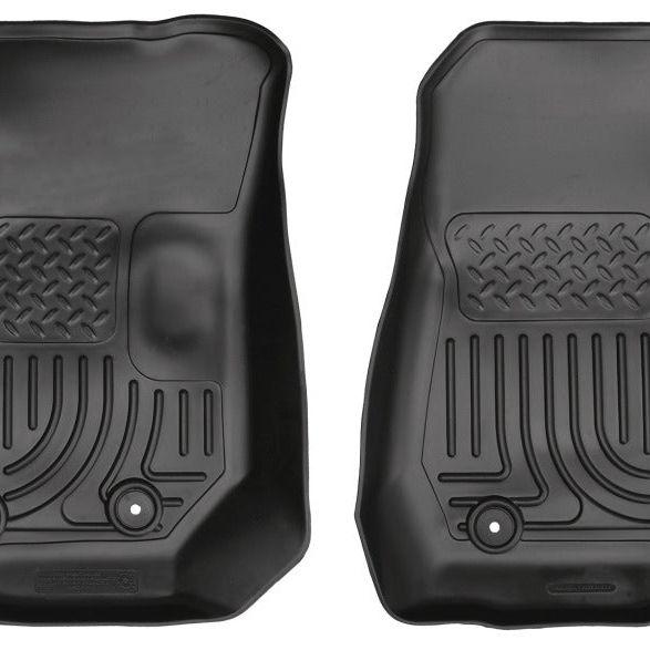 Husky Liners 14 Jeep Wrangler 2/4 Door Weatherbeater Black Front Floor Liners-Floor Mats - Rubber-Husky Liners-HSL18041-SMINKpower Performance Parts