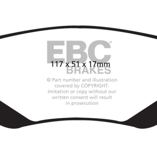 EBC 08-11 Chrysler Town & Country 3.3 Greenstuff Rear Brake Pads-Brake Pads - Performance-EBC-EBCDP61840-SMINKpower Performance Parts