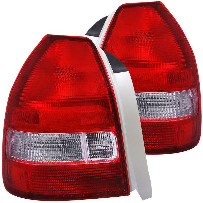 ANZO 1996-2000 Honda Civic Taillights Red/Clear-Tail Lights-ANZO-ANZ221135-SMINKpower Performance Parts