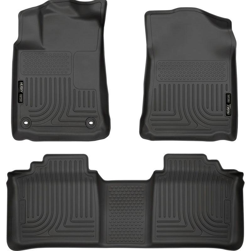 Husky Liners 13-14 Toyota Avalon Electric/Gas Weatherbeater Black Front & 2nd Seat Floor Liners-Floor Mats - Rubber-Husky Liners-HSL98501-SMINKpower Performance Parts