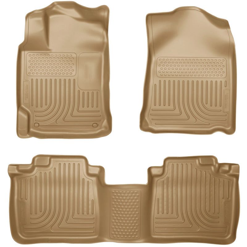 Husky Liners 10-13 Lexus RX350/RX450h WeatherBeater Tan Front & 2nd Seat Floor Liners-Floor Mats - Rubber-Husky Liners-HSL99553-SMINKpower Performance Parts