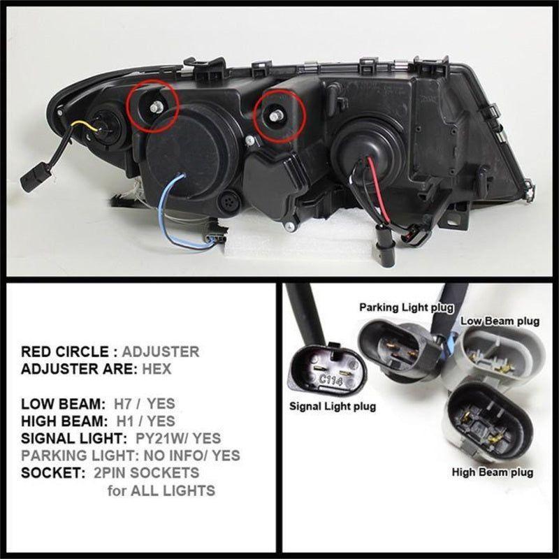 Spyder BMW E46 3-Series 02-05 4DR Projector Headlights 1PC LED Halo Blk PRO-YD-BMWE4602-4D-AM-BK-Headlights-SPYDER-SPY5042415-SMINKpower Performance Parts