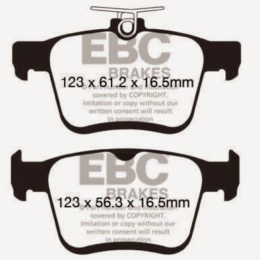 EBC 2014+ Audi A3 1.8 Turbo (w/Electronic Parking Brake) Yellowstuff Rear Brake Pads-Brake Pads - Performance-EBC-EBCDP42153R-SMINKpower Performance Parts