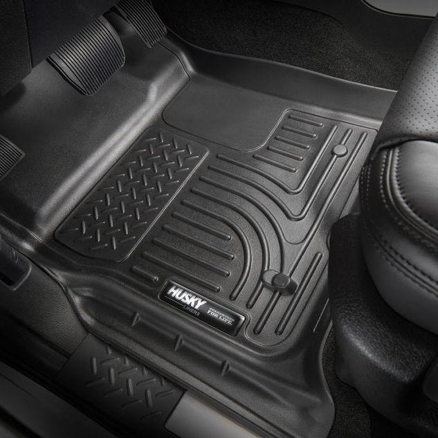 Husky Liners 14-15 Toyota Tundra CrewMax Cab Pickup Weatherbeater Black 2nd Seat Floor Liners-Floor Mats - Rubber-Husky Liners-HSL19581-SMINKpower Performance Parts