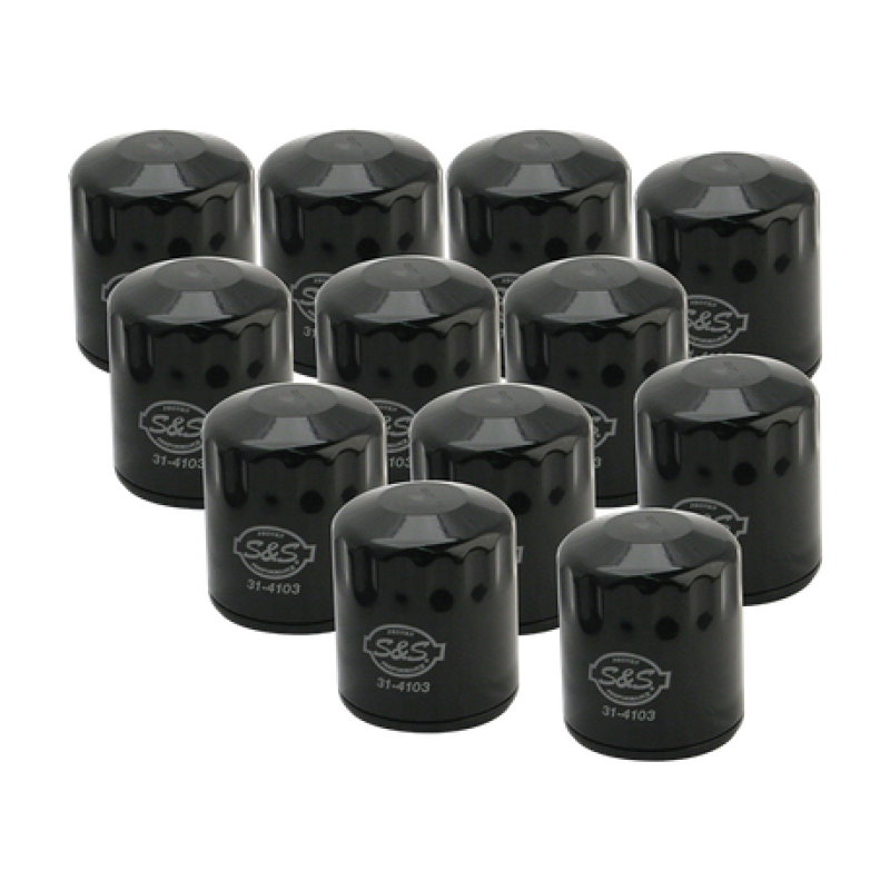 S&S Cycle 99-18 BT/2017+ M8/X-Wedge Black Oil Filter - 12 Pack - SMINKpower Performance Parts SSC310-0241 S&S Cycle