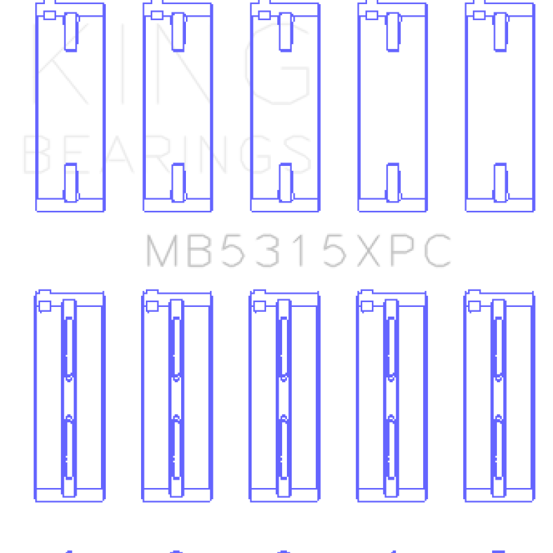 King 1992+ Mitsubishi 4G63/4G64 EVO I-IV (Size STDX) Coated Performance Main Bearing Set-Bearings-King Engine Bearings-KINGMB5315XPCSTDX-SMINKpower Performance Parts
