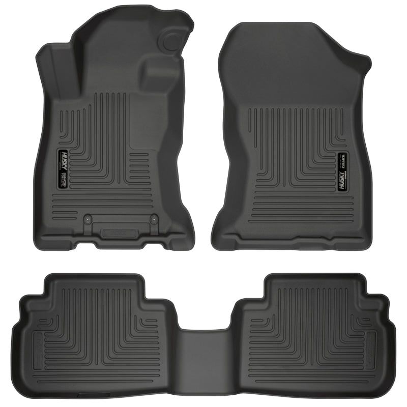 Husky Liners 2019 Subaru Forester Weatherbeater Black Front & 2nd Seat Floor Liners-Floor Mats - Rubber-Husky Liners-HSL95891-SMINKpower Performance Parts