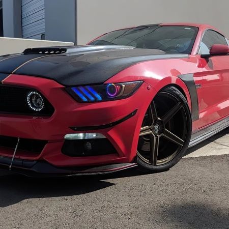 Oracle 15-17 Ford Mustang Dynamic RGB+A Pre-Assembled Headlights - Black Edition - ColorSHIFT - SMINKpower Performance Parts ORL8199-332 ORACLE Lighting