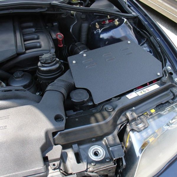 Injen 01-06 BMW 330i E46 3.0L (M54) L-6 Wrinkle Black Short Ram Intake w/ Enc Heat Shield & Adapter - SMINKpower Performance Parts INJSP1111WB Injen