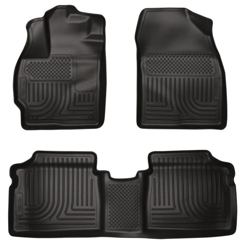 Husky Liners 10-12 Toyota Prius WeatherBeater Combo Black Floor Liners-Floor Mats - Rubber-Husky Liners-HSL98921-SMINKpower Performance Parts