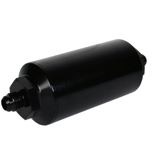 Aeromotive In-Line Filter - (AN-6 Male) 10 Micron Fabric Element Bright Dip Black Finish-Fuel Filters-Aeromotive-AER12347-SMINKpower Performance Parts