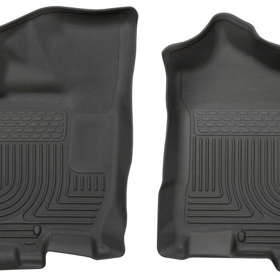 Husky Liners 2016 Nissan Titan XD Crew Cab WeatherBeater Front Row Black Floor Liners-Floor Mats - Rubber-Husky Liners-HSL13601-SMINKpower Performance Parts