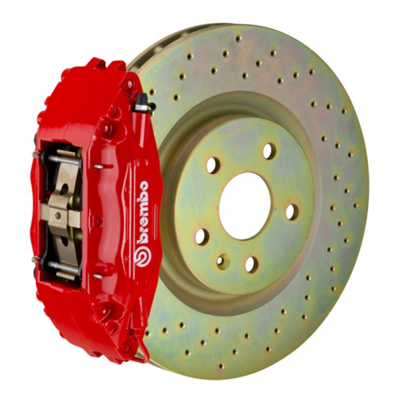 Brembo 16+ Camaro LS/LT/SS Front GT BBK 6 Piston Cast 355x32 1pc Rotor Drilled-Red-Brake Kits - Performance Slot-Brembo-BRB1L4.8018A2-SMINKpower Performance Parts