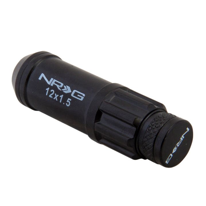 NRG 700 Series M12 X 1.5 Steel Lug Nut w/Dust Cap Cover Set 21 Pc w/Locks & Lock Socket - Black-Lug Nuts-NRG-NRGLN-LS700BK-21-SMINKpower Performance Parts