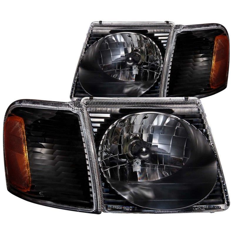 ANZO 2001-2005 Ford Explorer Crystal Headlights Black-Headlights-ANZO-ANZ111041-SMINKpower Performance Parts