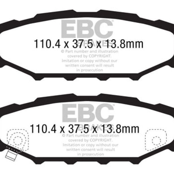 EBC 12+ Subaru BRZ 2.0 (solid rear rotors) Redstuff Rear Brake Pads-Brake Pads - Performance-EBC-EBCDP31584C-SMINKpower Performance Parts